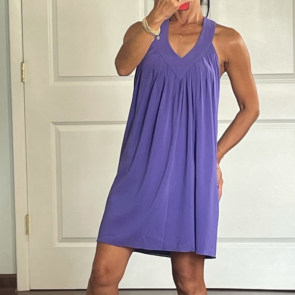 Alice+Olivia Purple Silk Racerback Mini Dress S - Picture 4 of 11